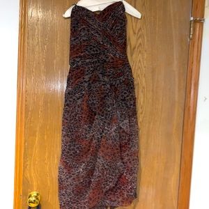 Strapless Leopard print dress